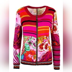 Desigual TOKIO Knitwear Jacket In Fuchsia. Size: Small.